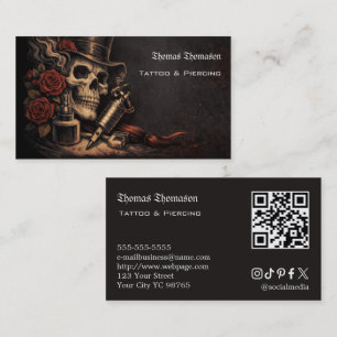 Tarjeta De Visita Código QR del artista de tatuajes