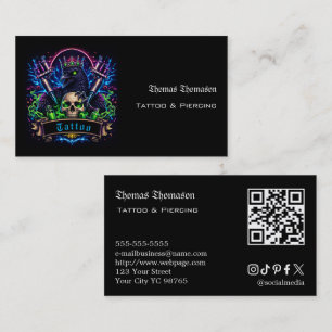 Tarjeta De Visita Código QR del artista del tatuaje