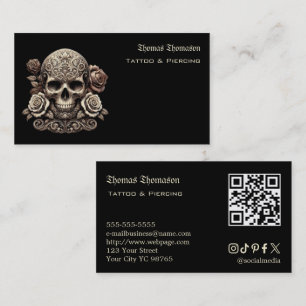 Tarjeta De Visita Código QR del artista del tatuaje