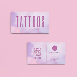 Tarjeta De Visita Código QR del artista del tatuaje y logotipo Holog