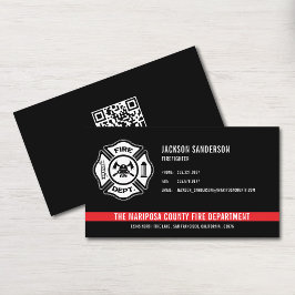 Tarjeta De Visita Código QR del bombero del Departamento de bomberos