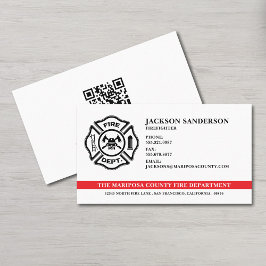 Tarjeta De Visita Código QR del bombero del Departamento de bomberos