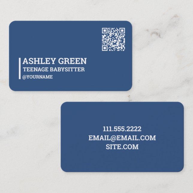 Tarjeta De Visita Código QR del centro de adolescentes (Anverso / Reverso)