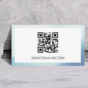 Tarjeta De Visita Código QR del Consultor Elegante minimalista Blanc