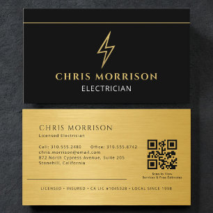 Tarjeta De Visita Código QR del contratista eléctrico moderno electr