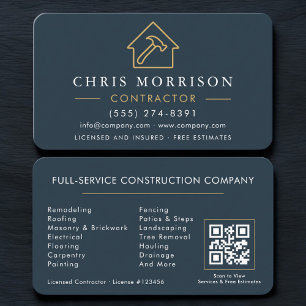 Tarjeta De Visita Código QR del contratista y constructor profesiona