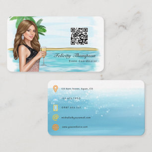 Tarjeta De Visita Código QR del Coordinador de eventos