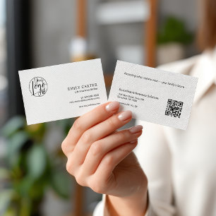 Tarjeta De Visita Código QR del corredor de seguros de vida blanca m