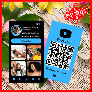Tarjeta De Visita Código QR del creador de vloggers influyentes de Y