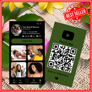 Tarjeta De Visita Código QR del creador de vlogs de influencia de tr