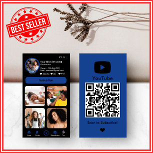 Tarjeta De Visita Código QR del creador de vlogs de influencia naval