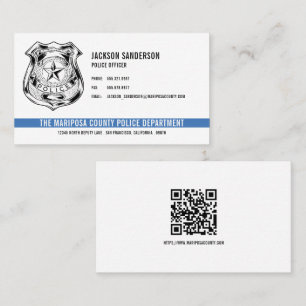Tarjeta De Visita Código QR del Departamento de Policía de personali