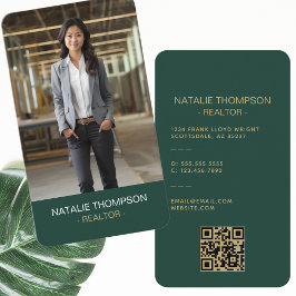 Tarjeta De Visita Código QR del editor de Moda inmobiliaria profesio