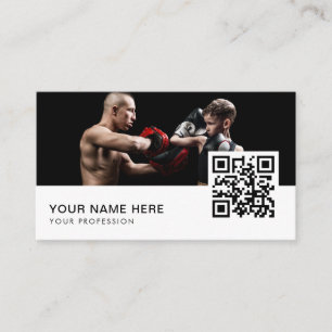 Tarjeta De Visita código QR del entrenador de mma