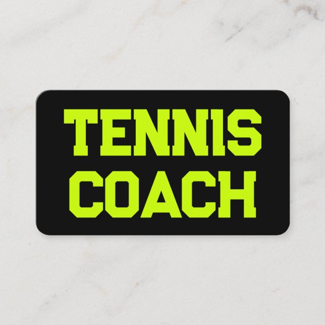 Tarjeta De Visita Código QR del entrenador de tenis (Anverso)