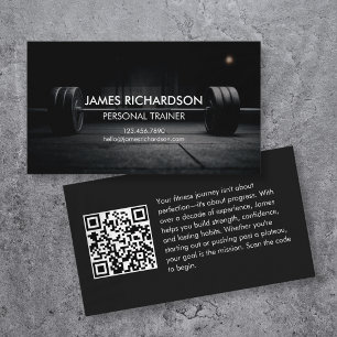 Tarjeta De Visita Código QR del Entrenador Personal con Foto de Barr