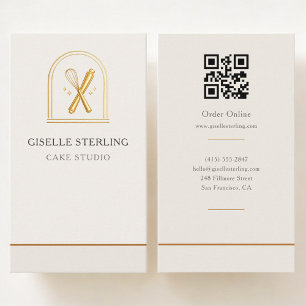 Tarjeta De Visita Código QR del estudio de pastelería