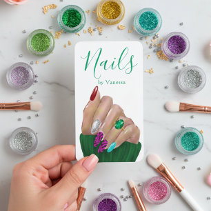 Tarjeta De Visita Código QR del estudio de uñas chic del manicurista