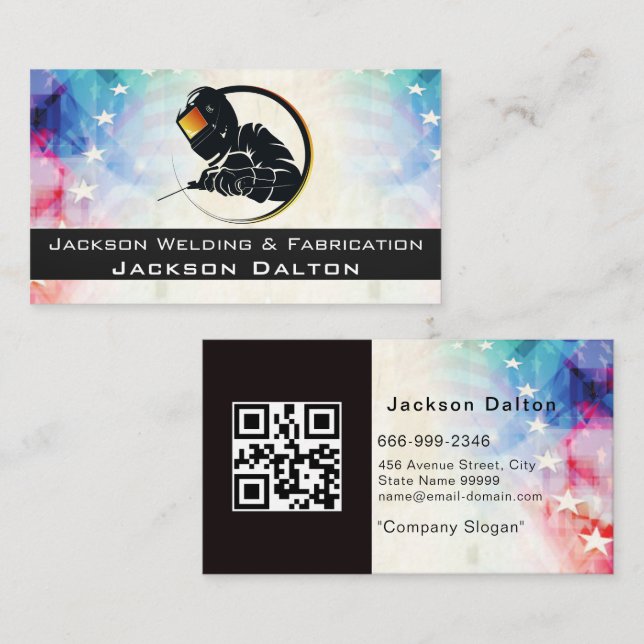 Tarjeta De Visita Código QR del Fabricante de soldadura metálica de  (Anverso / Reverso)