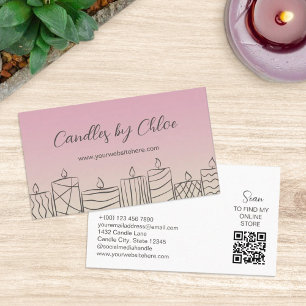 Tarjeta De Visita Código QR del fabricante de velas Rose & Tan Scrib