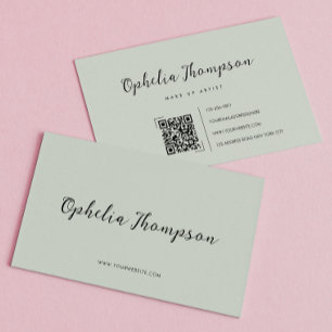 Tarjeta De Visita Código QR del guión verde del sabio
