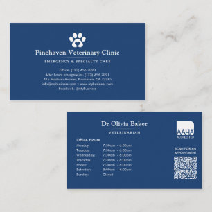 Tarjeta De Visita Código QR del hospital de animales / veterinario