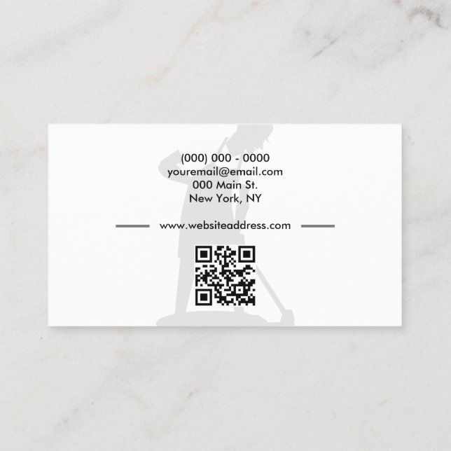 Tarjeta De Visita Código Qr del Janitor Househeld Cleaning Service (Reverso)