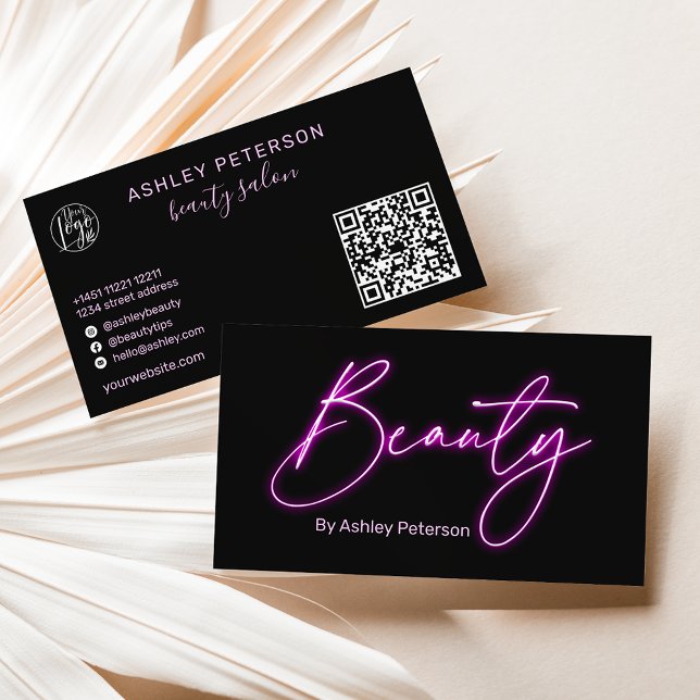Tarjeta De Visita Código qr del logo del guión de la escritura de be (Subido por el creador)