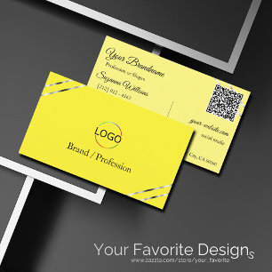 Tarjeta De Visita Código QR del logotipo con líneas plateadas en ama