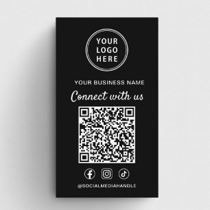 Tarjeta De Visita Código QR del logotipo Conecte con nosotros en las