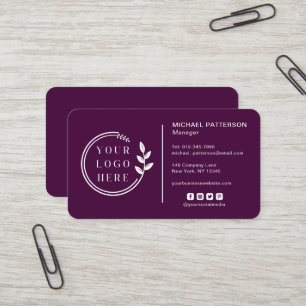 Tarjeta De Visita Código QR del logotipo corporativo Ciruela Contact