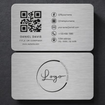 Código QR del logotipo corporativo metálico