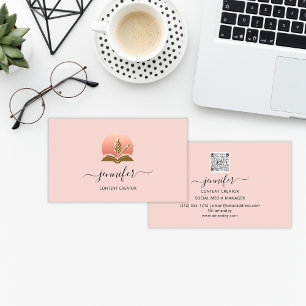 Tarjeta De Visita Código QR del logotipo de creador de contenido de