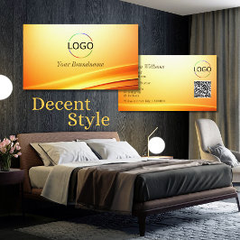 Tarjeta De Visita Código QR del logotipo de decoración curvada del N