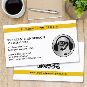 Tarjeta De Visita Código QR del logotipo de Dispatcher Custom Thin G
