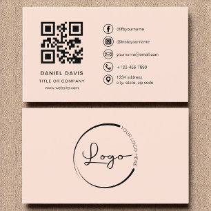 Tarjeta De Visita Código QR del logotipo de la Compañía Profesional 