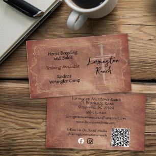 Tarjeta De Visita Código QR del logotipo de la cruz occidental del r