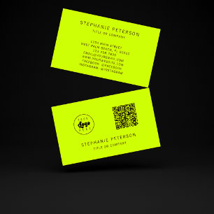 Tarjeta De Visita Código QR del logotipo de la empresa de color amar