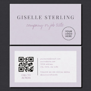 Tarjeta De Visita Código QR del logotipo de la empresa minimalista d