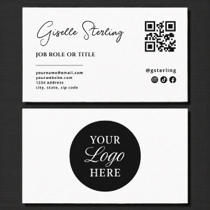 Tarjeta De Visita Código QR del logotipo de la empresa profesional m