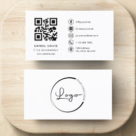 Tarjeta De Visita Código QR del logotipo de la empresa profesional m