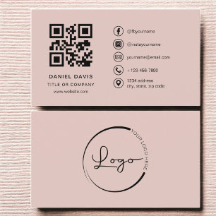 Tarjeta De Visita Código QR del logotipo de la empresa profesional T