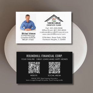 Tarjeta De Visita Código QR del logotipo de la foto de hipoteca prof