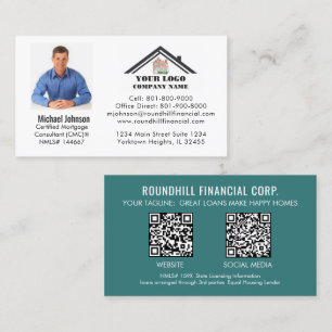 Tarjeta De Visita Código QR del logotipo de la foto de la hipoteca p