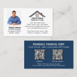 Tarjeta De Visita Código QR del logotipo de la foto de la hipoteca p