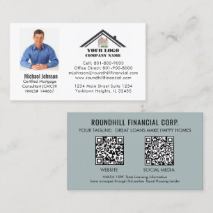Tarjeta De Visita Código QR del logotipo de la foto de la hipoteca p