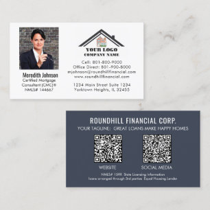 Tarjeta De Visita Código QR del logotipo de la foto de la hipoteca p