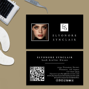 Tarjeta De Visita Código QR del logotipo de la foto de secuencia de