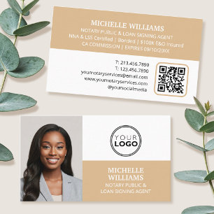 Tarjeta De Visita Código QR del logotipo de la foto del Agente de Fi