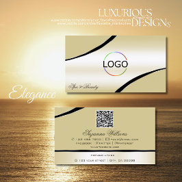 Tarjeta De Visita Código QR del logotipo de las líneas de decoración